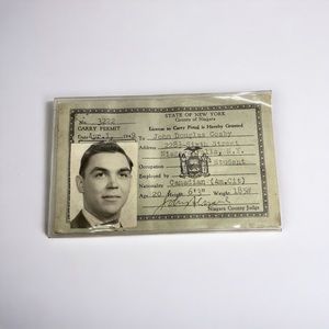 Vtg 1949 State of New York License to Carry Pistol Firearms Handgun Permit Photo